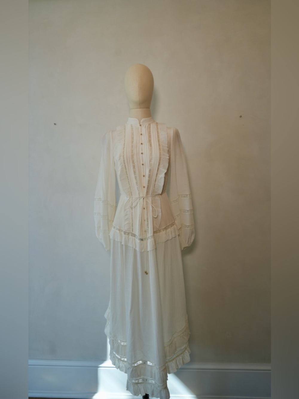 Zimmermann Cream Long-Sleeve Ruffle Maxi Dress